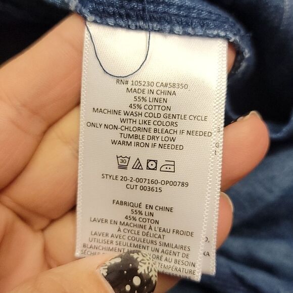 JOIE Xenia Cropped Striped Linen And Cotton-blend Wrap Jumpsuit In Ocean - Picture 14 of 14